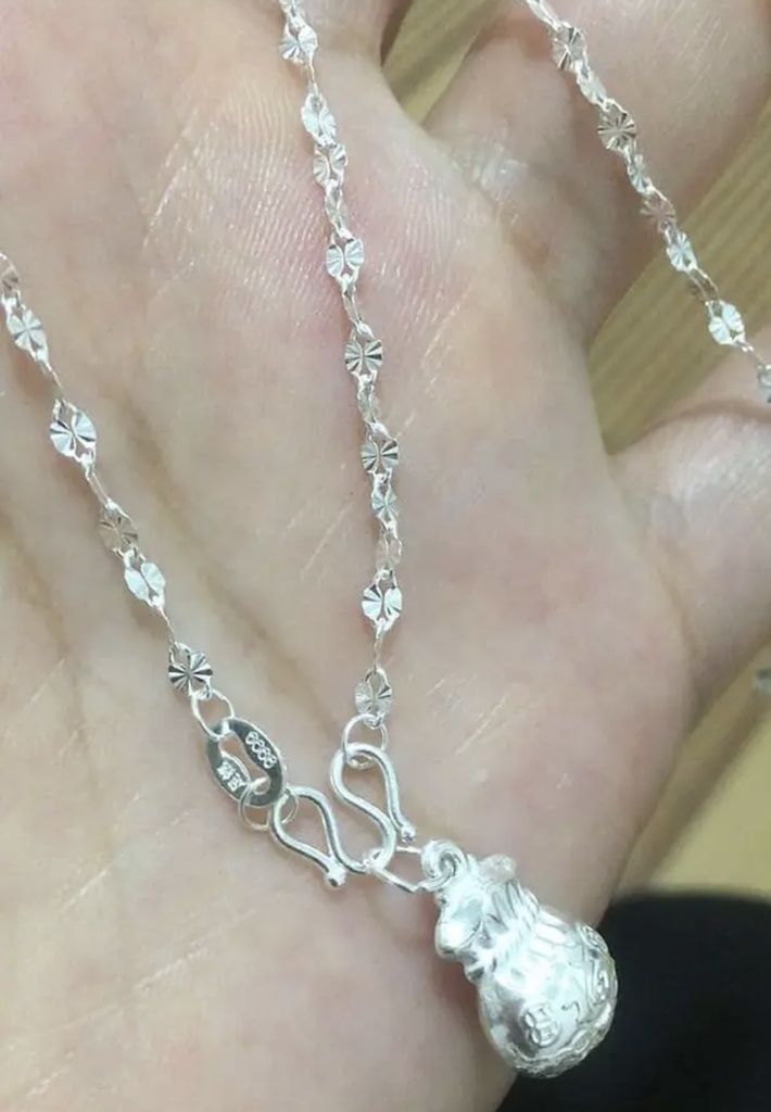 链子足银 9999 雪花链+小福袋 2.1g