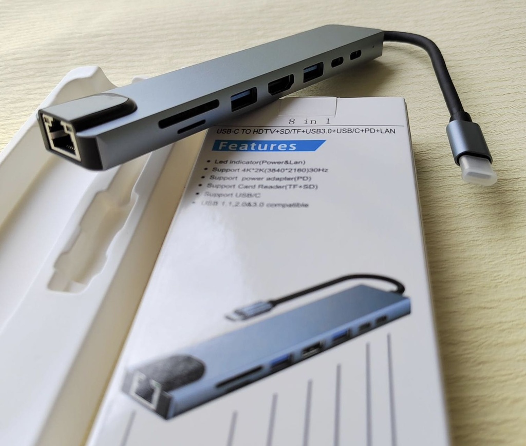 typec拓展坞适用于华为苹果macbook笔记本 八合一扩展坞