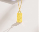 3D999纯黄金古小金条吊坠