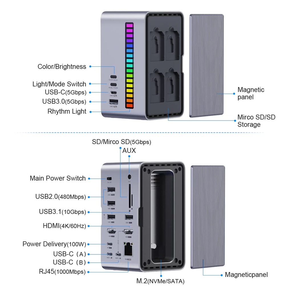HAGIBIS  U100 PRO USB-C DOCKING STATION