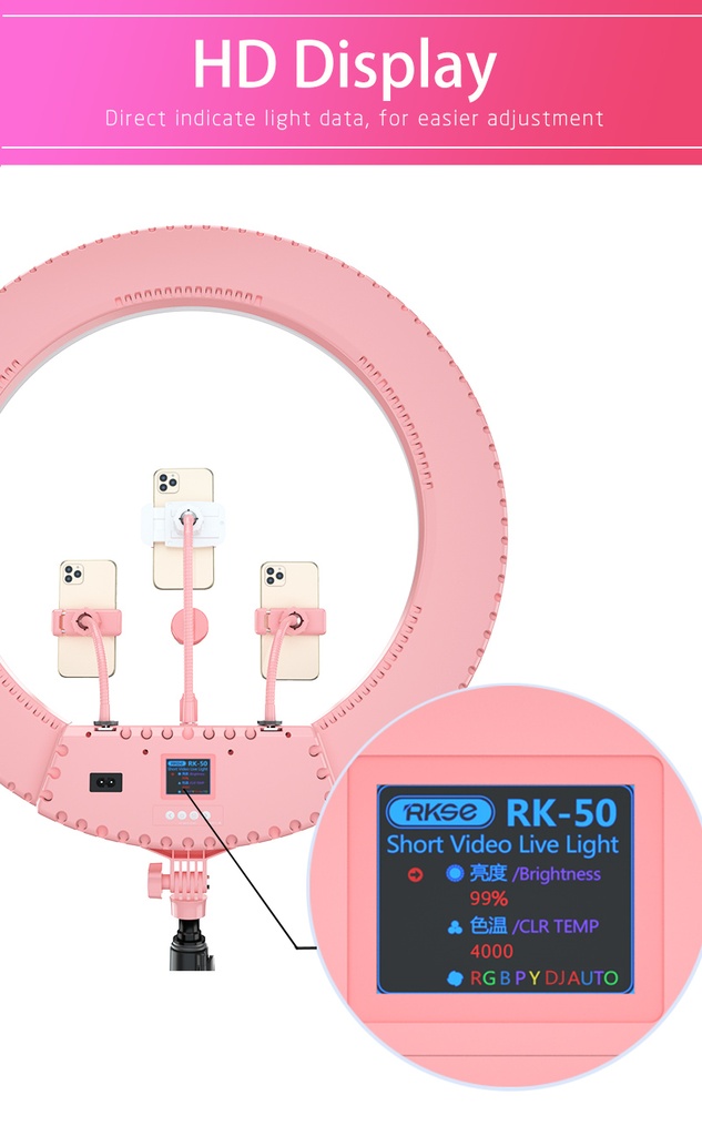 ARO DE LUZ RGB 24 PULGADAS RK-50