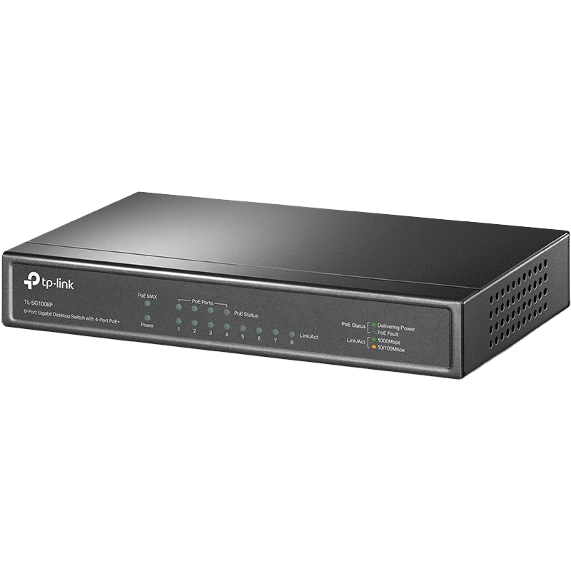 TP-LINK SWITCH GIGABIT 8 PUERTOS (4 PUERTOS POE+) TL-SG1008P