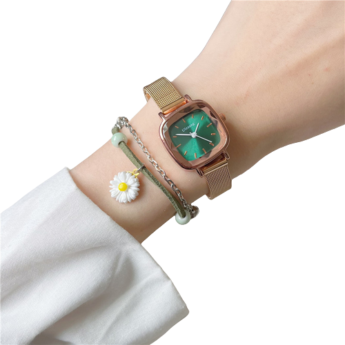 RELOJ Esfera pequeña cuadrada verde