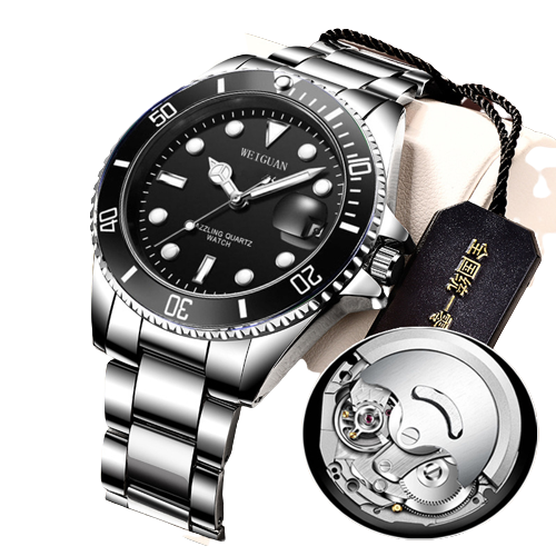 Reloj mecánico completamente automático calendario luminoso impermeable 728 fantasma de agua negra