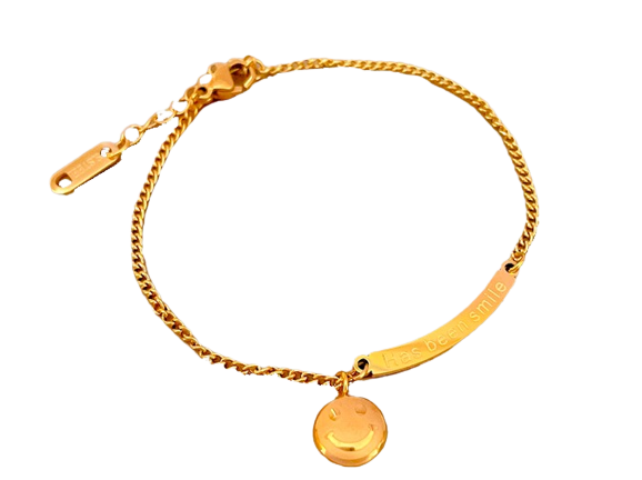 Pulsera Hip Hop Oro M13 Titanio Acero