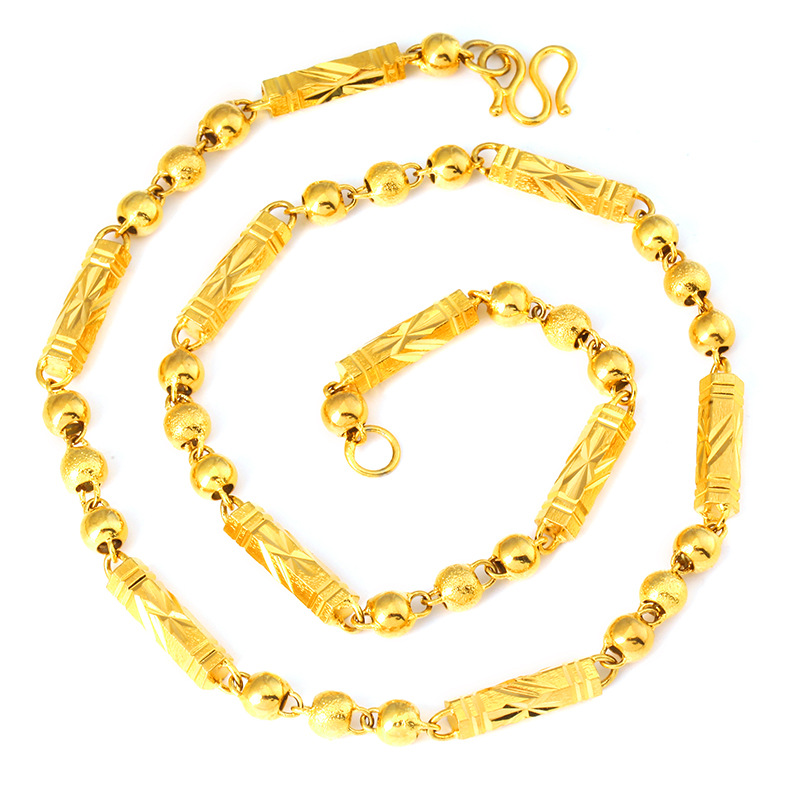 Collar de bambú hexagonal para hombre chapado en oro XL002N