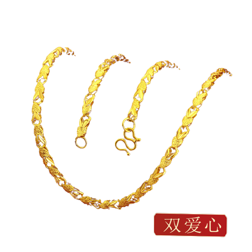 Collar Trébol De Cuatro Hojas Corazones Dobles