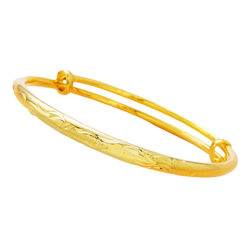 Pulsera dragón y fénix de latón dorado