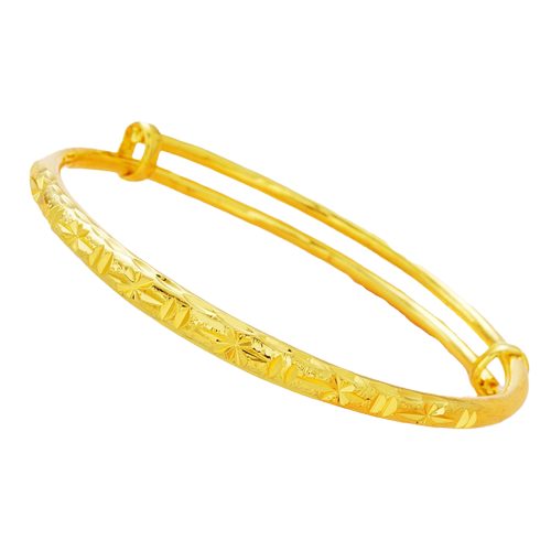 Pulsera de estrella de sarga de latón bañada en oro