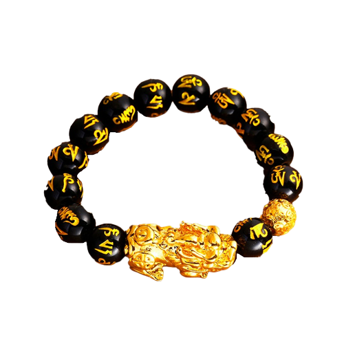 Mantra de seis caracteres de 12 mm valiente chapado en oro 153