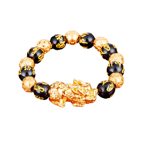 Pixiu 7 chapado en oro oro mantra de seis caracteres 12mm153