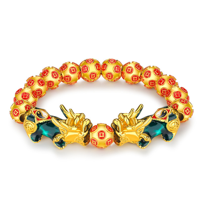 Pixiu Pulsera Tai Chi - Jin Yu Man Tang  Cuentas de proverbio de 14 MM