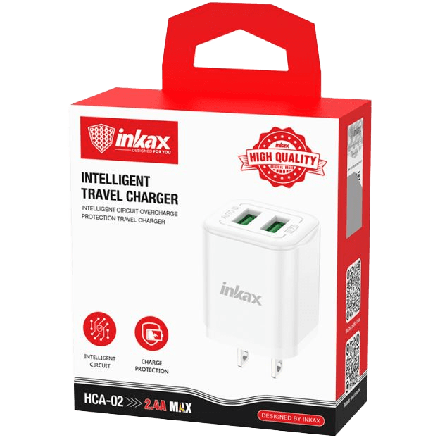 INKAX CARGADOR USB DOBLE 12W HCA-02