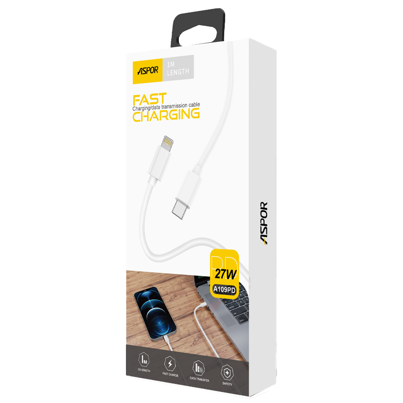 ASPOR CABLE USB-C LIGHTNING A109PD