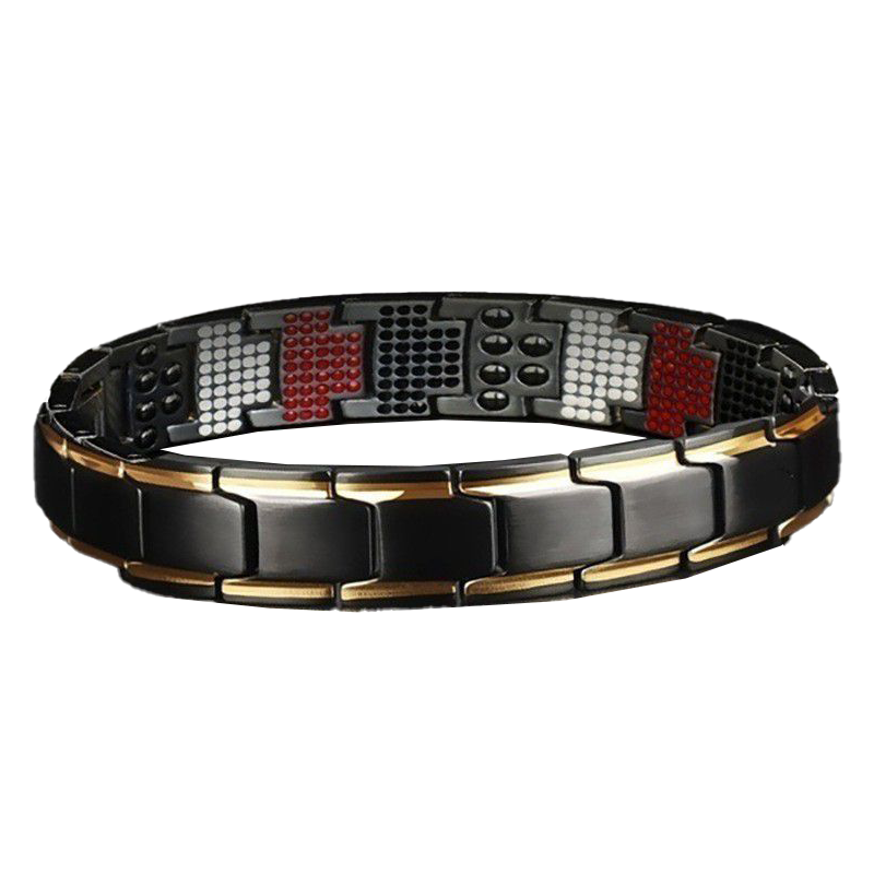 Pulsera magnética multipuntoYJSL-666-666 NEGRO-DORADO