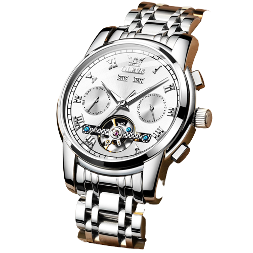 Reloj OLEVS 6607 correa acero blanco