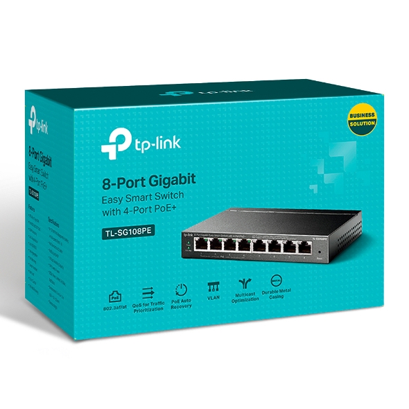 TP-LINK SWITCH POE GIGABIT 4+4 PUERTOS (4 POE+) TL-SG108PE