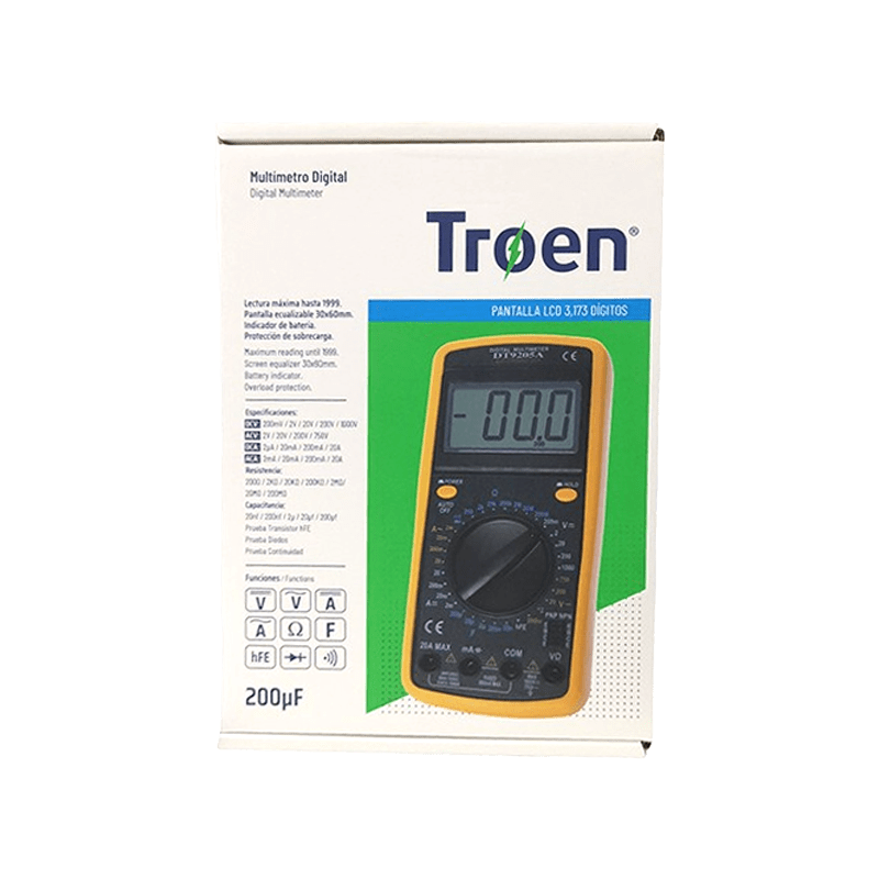 TROEN MULTIMETRO DIGITAL DT9205A