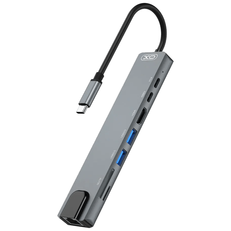 ADAPTADOR USB-C MULTIPUERTO - HDMI - LAN - SD - USB 3.0 - USB-C PD