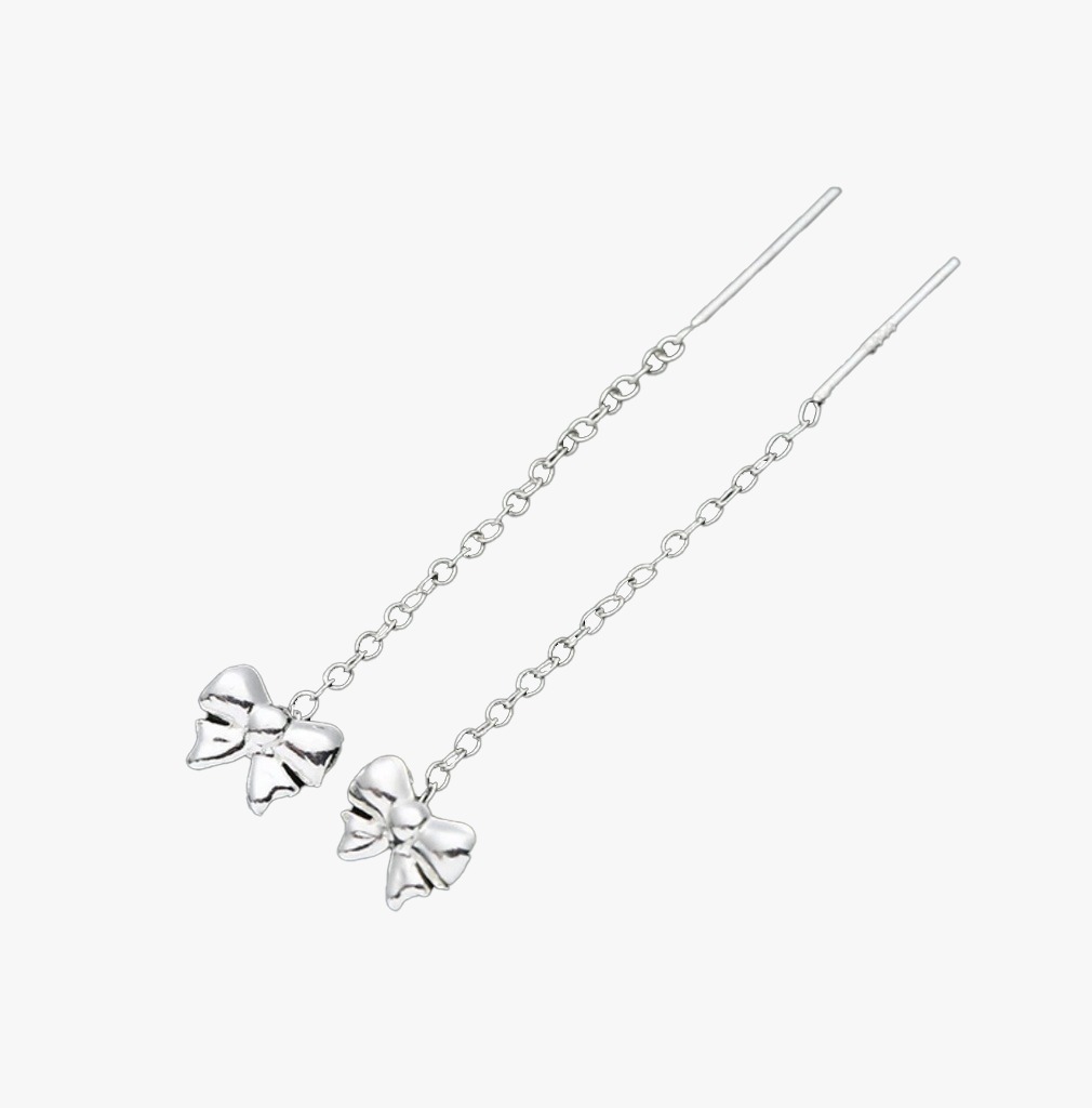 ARETES DE LAZO MARIPOSA DE PLATA(PLATA DE 925)