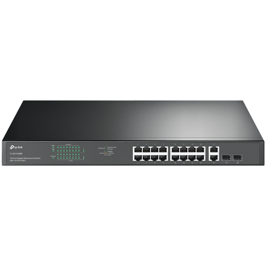 TP-LINK SWITCH POE GIGABIT 16+2 PUERTOS (16 POE+) TL-SG1218MP