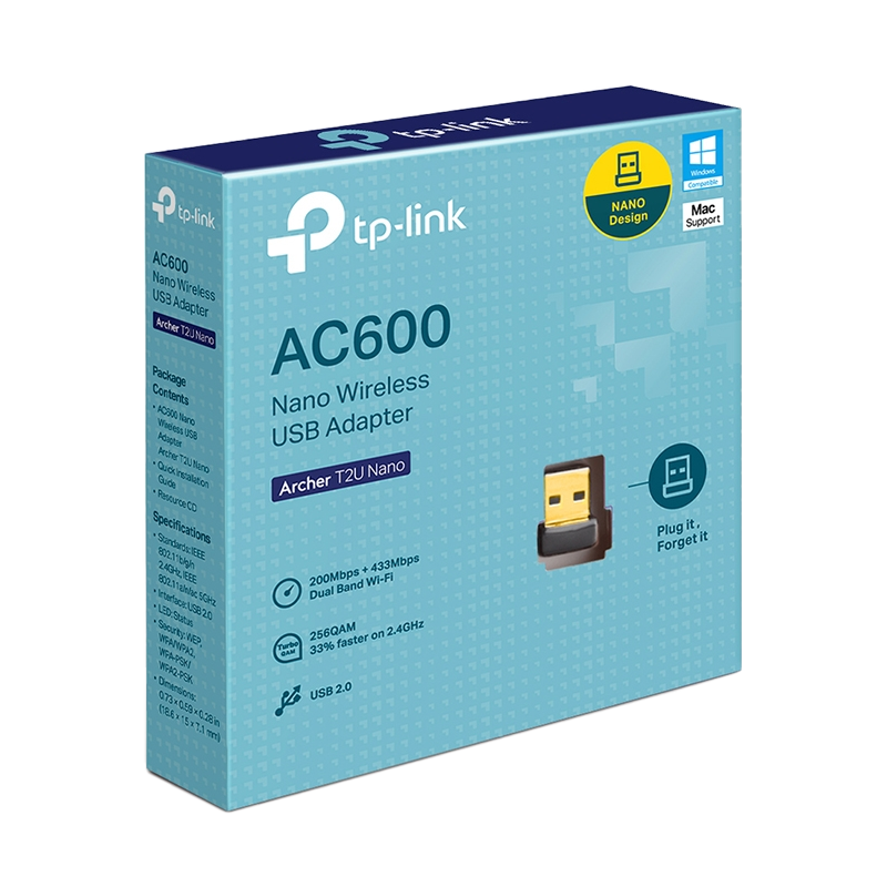 TP-LINK ADAPTADOR WIFI USB AC600 ARCHER T2U NANO