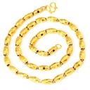 Collar de Oliva con Soldadura Láser Chapado en Oro de 24K NX1089