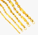 Collar bambú pilar hexagonal bañado en oro XL002N 4MM