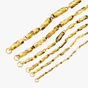 Collar de pilar hexagonal para hombre de latón chapado en oro 45324 2 mm