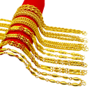 Collar chapado en oro Cadena de bambú con cuentas de transferencia de hebilla doble