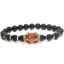 pulsera pareja ágata roja negra brillante