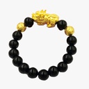 Cuentas Dobles Doradas Obsidiana Pixiu 3114