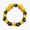 Golden Barrel Beads Six-Character Mantra Doble Pixiu 3114