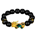 Pulsera Pixiu [Tai Chi - Time Comes] 14mm Obsidiana