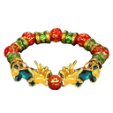 Pulsera Pixiu [Tai Chi - Magníficas Montañas y Ríos - Rojo] 12mm
