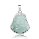 S925 Colgante de jade natural con incrustaciones de plata Señor Buda