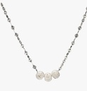 99.9% PLATA FINA COLLAR DE DISEÑO NIEVE CON 3 BOLITAS 
