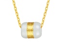 COLLAR DE PLATA CON JADE BLANCO(PLATA DE 925)