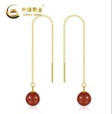SUERTE FUEGO ARETES EN LINEAS PLATEADO EN ORO(PLATA DE 925)