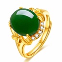 ANILLO EN JADE VERDE  JJZ768