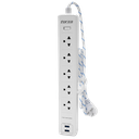 FORZA PROTECTOR DE VOLTAJE 5 TOMAS + USB (REGLETA) FSP-512USBW