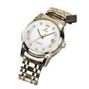 Reloj mecánico totalmente automático 619 correa de acero dorado esfera blanca