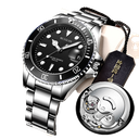 Reloj mecánico completamente automático calendario luminoso impermeable 728 fantasma de agua negra