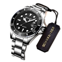 Reloj de cuarzo calendario luminoso resistente al agua 728 fantasma de agua negra