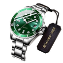 Reloj de cuarzo calendario luminoso impermeable 728 fantasma de agua verde