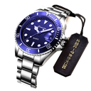 Reloj de cuarzo calendario luminoso impermeable 728 agua azul fantasma