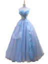 VESTIDO DE PRINCESA DE LA NOVIA EN COLOR AZUL